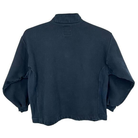 Vintage 90s y2k Men's XL Russell Athletic Navy Blue Blank quarter zip Sweatshirt - Picture 4 of 4